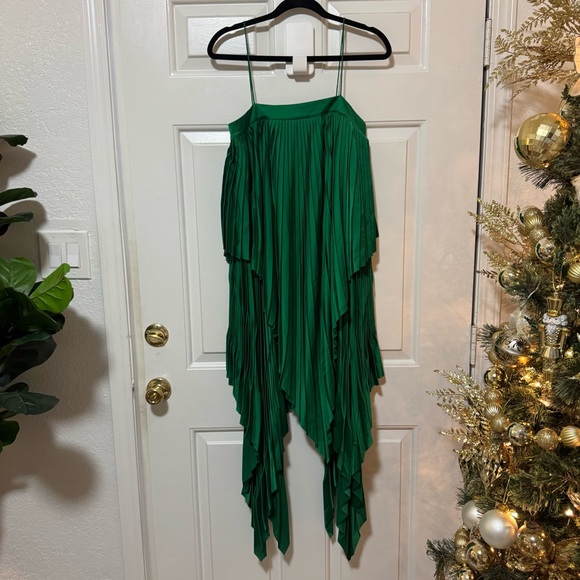 Acler Cedar Pleated Dress Emerald Green Size US 2 AU 6 $465 - Picture 2 of 11